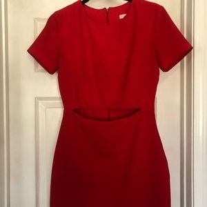 RED CUTOUT MINI DRESS